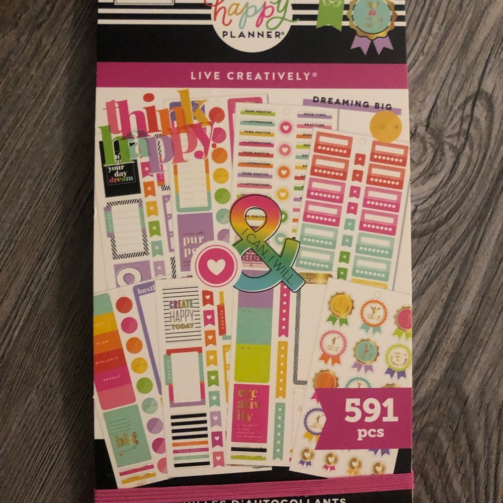 NWT a happy planner stickers live creatively